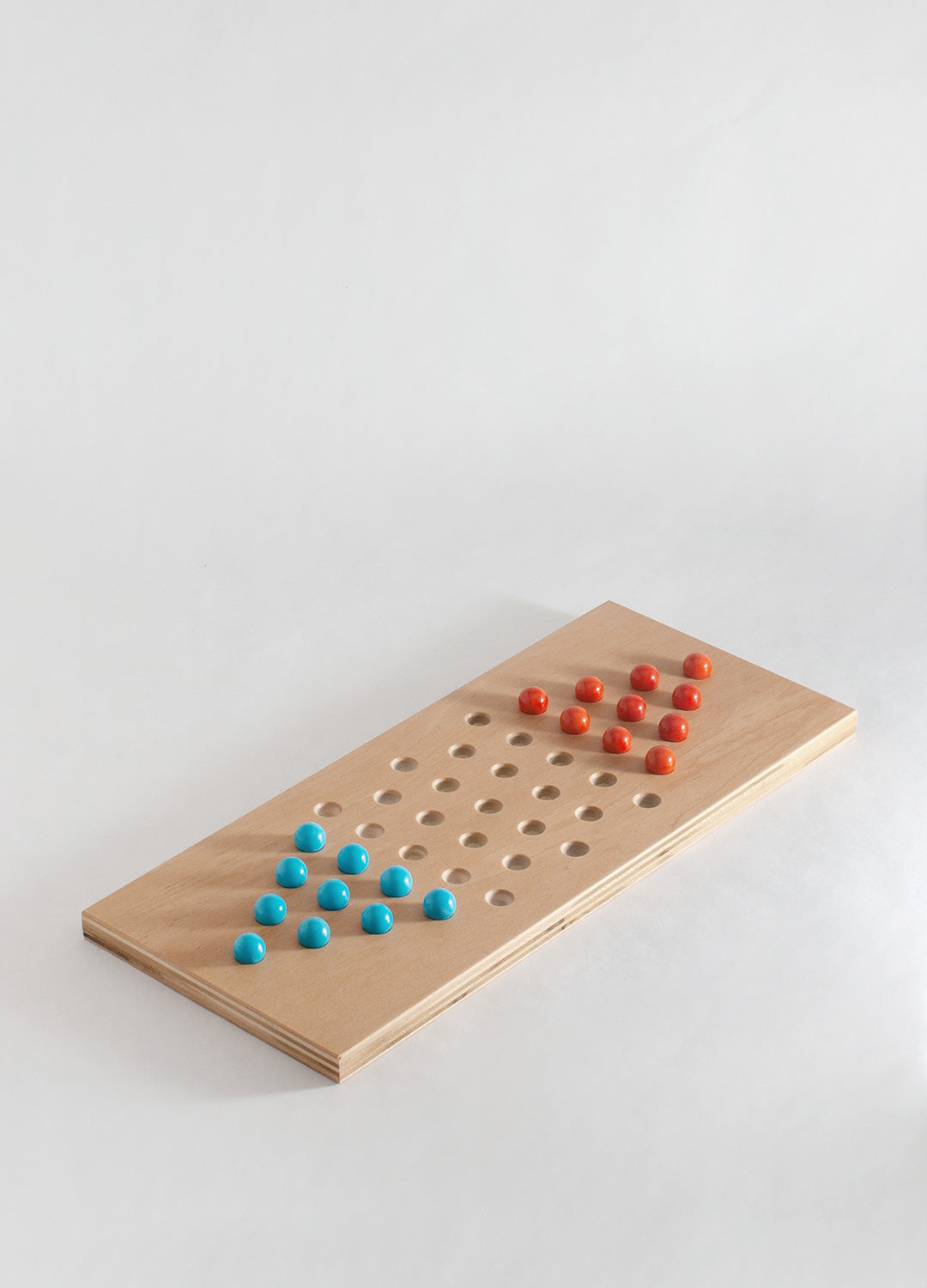 Chinese Checkers - Light Blue & Red Orange