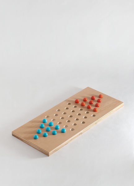 Chinese Checkers - Light Blue & Red Orange