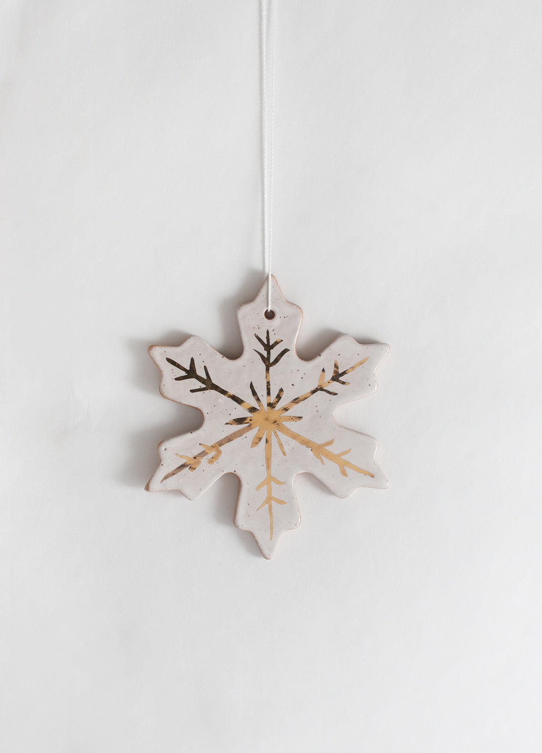 Snowflake Ornament - White & Gold